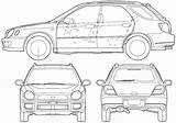 Subaru Impreza 2002 Blueprints Wagon Car Drawing Sportwagon 2000 Sketch Click sketch template