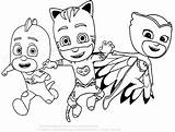 Pj Coloring Pages Mask Masks Getcolorings Pag sketch template