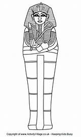 Sarcophagus Egypt Ancient Colouring Egyptian Mummy Kids Coloring Pages Activityvillage Color Mask Make History Printables Project Death Kleurplaat Sarcofaag Coffin sketch template