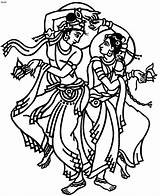 Coloring Dancing Dance Indian Clipart Cartoon Dancer Pages India Clip Line Cliparts Drawing Girl Garba Folk Dancers People Library Couple sketch template