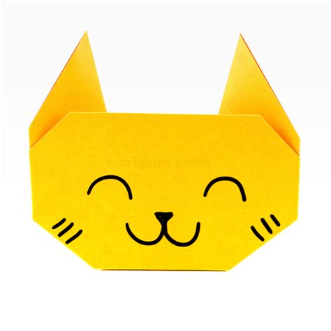 easy origami cat face folding instructions origami guide