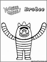 Gabba Yo Coloring Brobee Pages Letter Choose Board Yogabbagabba sketch template