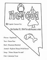 Nevada Coloring Pages State Map Color Symbols Getcolorings Printable Template sketch template
