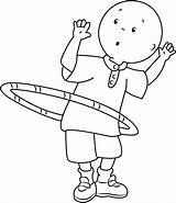 Caillou Hula Coloring Hoop Pages Printable Categories sketch template