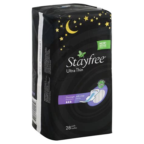 stayfree pads ultra thin overnight  wings  pads health
