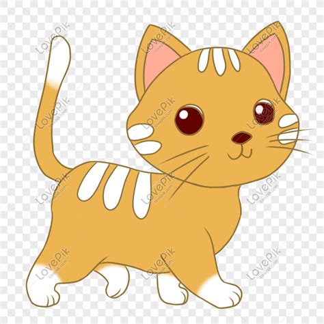 gambar ilustrasi kartun kucing peliharaan  digambar tangan lucu png