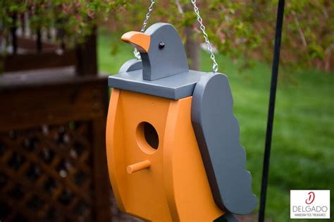 robin bird house birdhouse hand painted solid wood   etsy