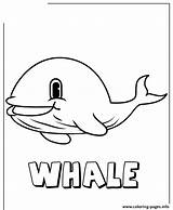 Whale Coloring Cute Pages Printable sketch template