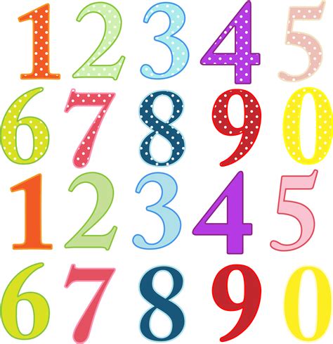 clipart colorful numbers