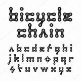 Fietsketting Alfabet Alfabeto Bicicletta Catena För Cykel Crank sketch template