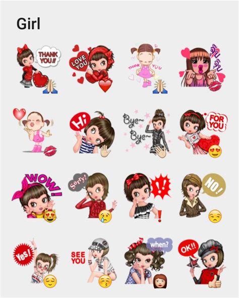 girl stickers set stickers