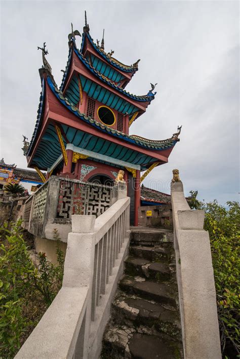 shibao pagoda shibaozhai stockaded village scenic spot stock photo