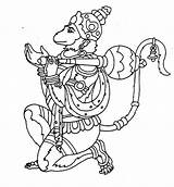 Hanuman Coloring Pages Hindu Drawing Ji Lord Tattoo Drawings Grade Color Outline Ganesha Kids 5th Elephant Designs Print Inspiration God sketch template