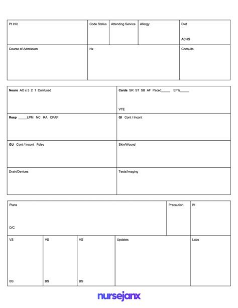 printable nursing report sheet printable template calendar io