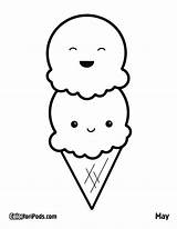 Coloring Pages Kawaii Popsicle Popular sketch template