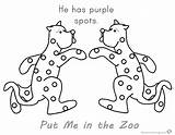 Zoo Coloring Put Pages Purple Spots Printable Preschool Kids Petting Getcolorings Color sketch template