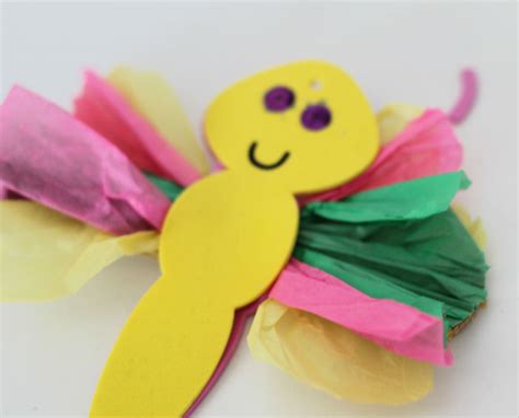 tissue paper butterfly craft   playroom