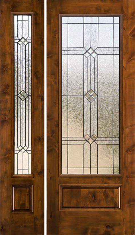 Rustic Glass Doors Full Lite Entry Door Knotty Alder 1