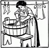 Washing Clothes Clipart Clip Woman Girl Library Cliparts sketch template