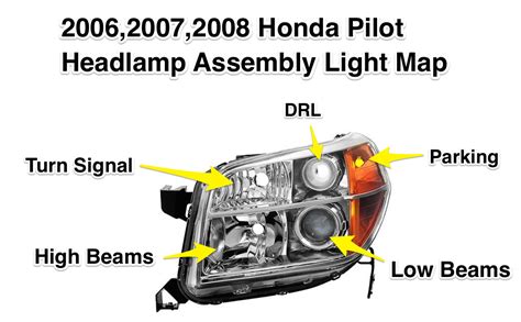honda pilot   headlamp assembly bulb function map honda pilot honda pilot forums