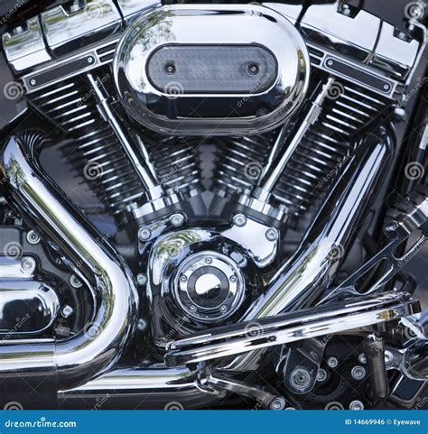 polished  twin motorcycle motor royalty  stock image image