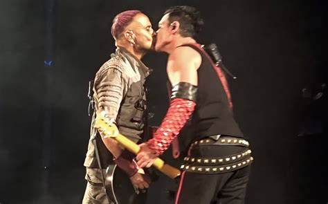 rammstein share same sex kiss on stage in russia to protest homophobia