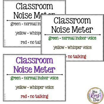 noise meter noise level chart   designs   renz class teachers pay teachers class