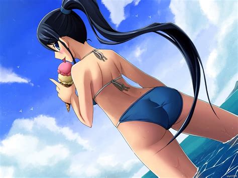 Wet Hot Bikini Sexy Butt Girl Icecream Anime Art Huge