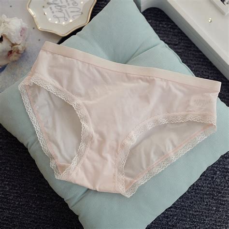 summer silky ice silk traceless lace briefs small sexy ladies simple