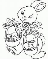 Easter Bunny Coloring Pages Basket Printable Print Eggs Kids Colouring Rabbit Cute Baskets Happy Getdrawings Coloringfolder sketch template