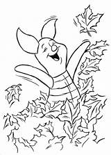 Coloring Piglet Pages Pig Printable Print Happy Color Piglets Disney Cartoon Drawing Pooh Paradise Bear Leaves Fall Book Kids Popular sketch template