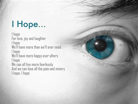 hope to hope is to expect things might get better to trust is to