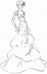 Dress Color Wedding Sketches Coloring Pages Google Ball Gown Gowns sketch template
