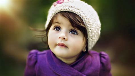 cute adorable girl baby    wearing purple dress hd cute
