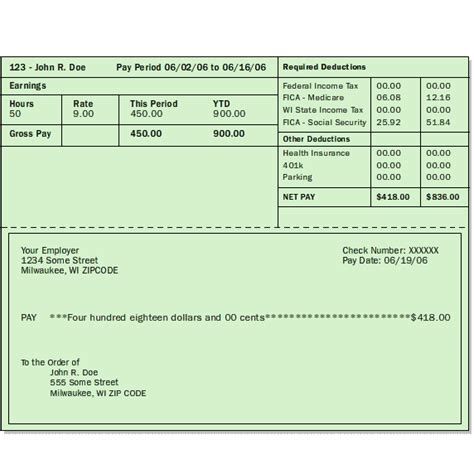 paycheck stub template template business