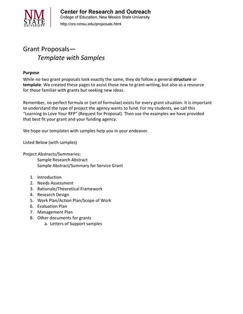 grant proposal templates nsf  profit research template lab