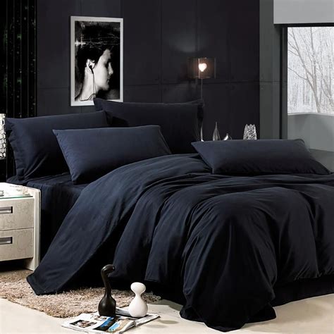 luxury  black solid pure color simply shabby chic damask full queen size bedding sets