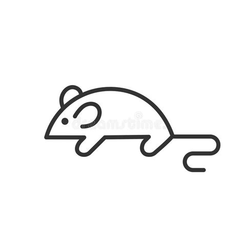 simple white rat  mouse animal outline isolated stock illustration