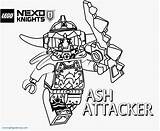 Nexo Knights Getcolorings Caballeros Attacker Ash Coloringhome Airplane sketch template