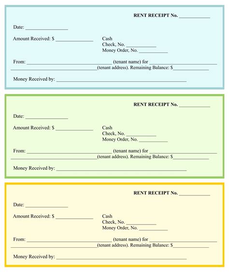 blank printable receipt forms