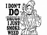 Weed Smoking Woman Blunt Dope Marijuana Cannabis sketch template