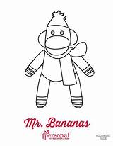 Sock Monkey Coloring Personalcreations sketch template