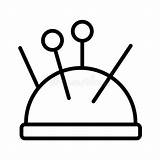 Cushion Vector Editable Needle Fully Sewing Icon Illustration sketch template