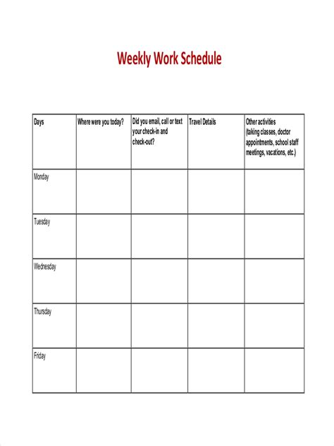 schedule  examples format  examples