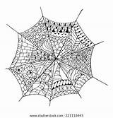 Spider Web Stress Coloring Zentangle Drawn Hand Anti Shutterstock Vector Stock Illustration Details High Halloween Search Background sketch template