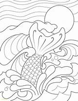 Mermaid Coloring Pages Tail Waves Ocean Mermaids Tails Printable Color Getcolorings Rocks Category Getdrawings Drawing Navigation Posts sketch template