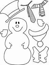 Sneeuwman Aankleedpop sketch template
