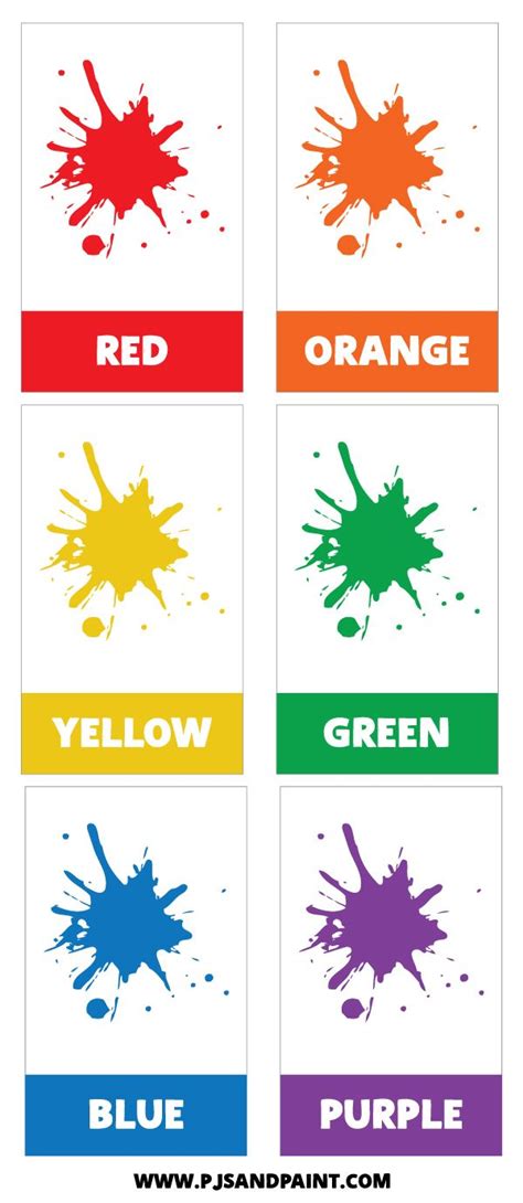 printable color flashcards