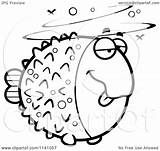 Blowfish Drunk Clipart Cartoon Outlined Coloring Vector Cory Thoman Royalty sketch template