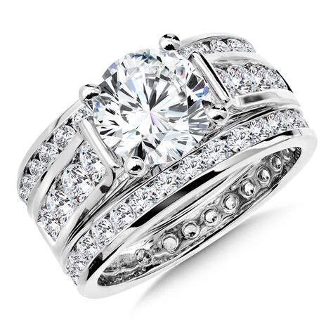 white gold ct diamond bridal set    rings